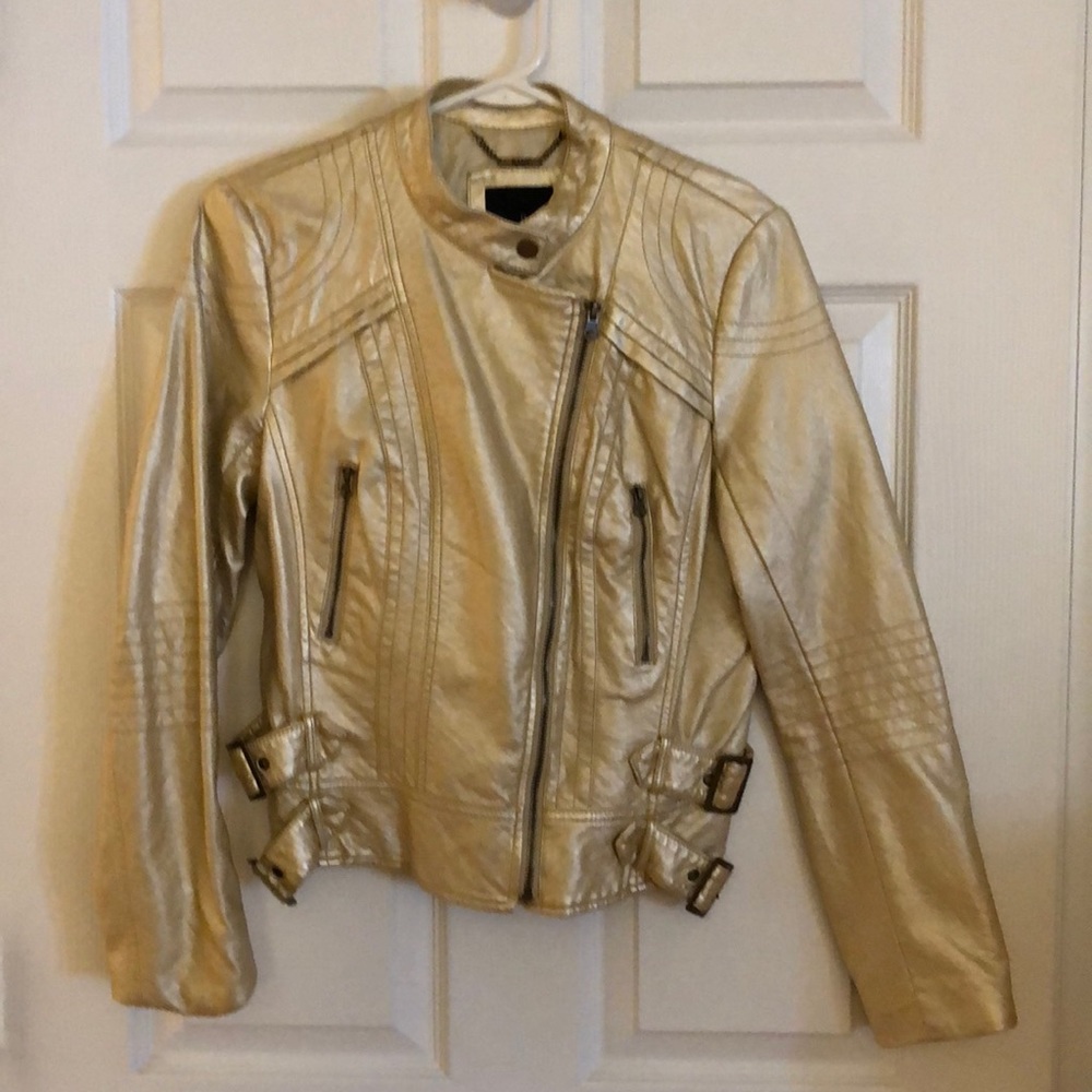 Faux leather gold jackets